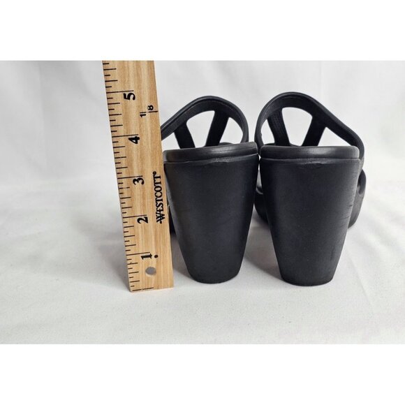 Crocs Cyprus Black Women's Size 8 High Heels Slip on Strappy Sandals Platform - Picture 5 of 7